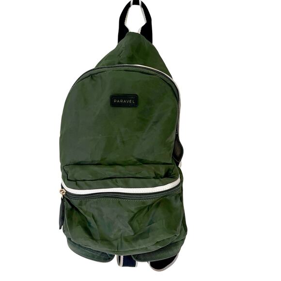 Paravel Fold-Up Backpack Green Nylon Lightweight Packable Adjustable Straps - Picture 1 of 12